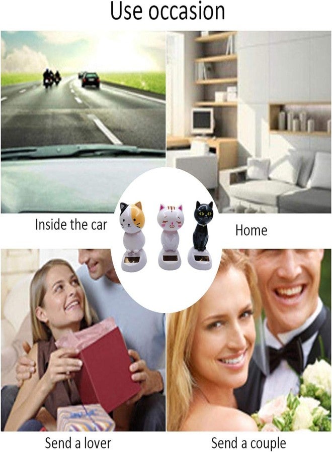 Bwexxt Solar Wobble Figures, Solar Dancing Cat, Bobble Head Cat Ornaments, Innovative Cat Solar Figure Statue Car Dashboard Solar Bobble Head Figures, Solar Power Kits,Funny Ornaments Decorations - Image 5